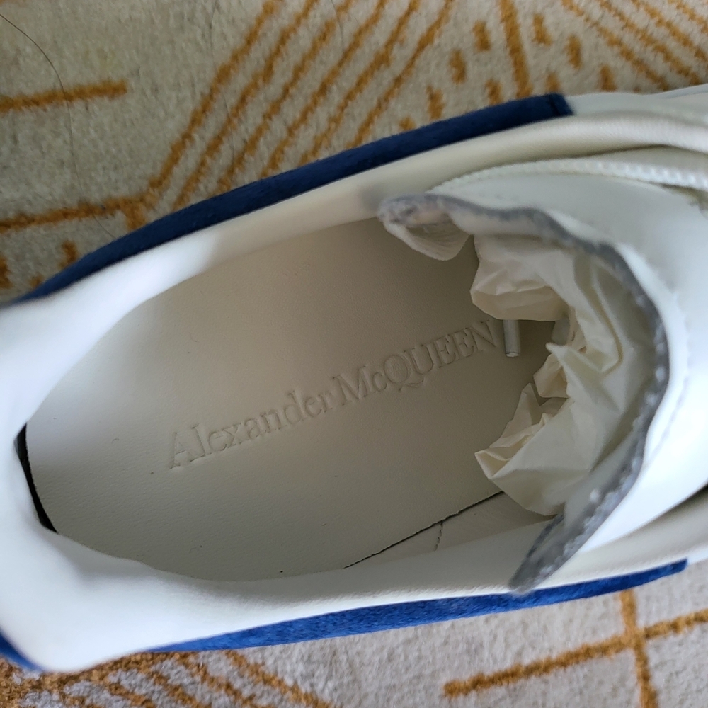 Alexander McQueen Men's Sneakers in White and Blue - Picture 5 of 12